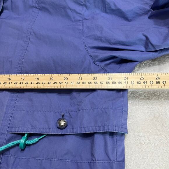 London Fog Women’s Windbreaker Sz Medium Purple/Green Drawstring Fully Lined - Picture 6 of 9